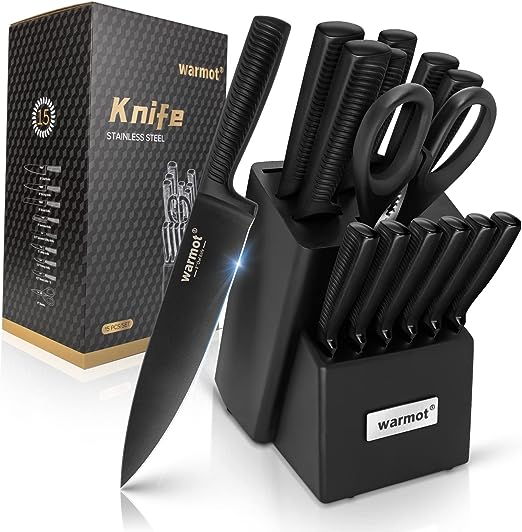 Knife Set with Block for Kitchen,14-Piece High Carbon Stainless Steel Knife  Set, One-piece Dishwasher Safe Kitchen Knives Set, Chef Knife Set with  Built-in Sharpener, Non-slip Ergonomic Handle