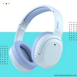Light blue over ear wireless headphones