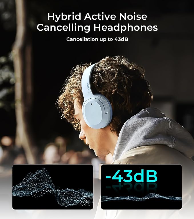  Edifier W820NB Plus Hybrid Active Noise Cancelling Headphones -  LDAC Codec - Hi-Res Audio - Fast Charge - Over Ear Bluetooth V5.2  Headphones for Travel, Flight, Train, and Commute- Gray : Electronics
