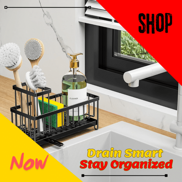 Rustproof Sink Caddy Stainless Steel Organizer for Kitchen & Sink