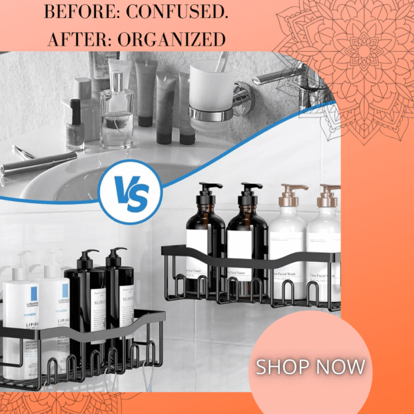 Adhesive Shower Caddy (5-Pack) | Rustproof No-Drill Bathroom
