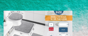 grey chenille non-slip quick dry bath mat with rubber backing