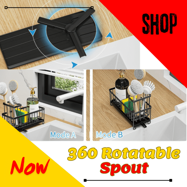 Rustproof Sink Caddy Stainless Steel Organizer for Kitchen & Sink