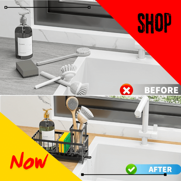 Rustproof Sink Caddy Stainless Steel Organizer for Kitchen & Sink