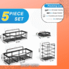 Adhesive Shower Caddy (5-Pack) | Rustproof No-Drill Bathroom Shelves Organizer