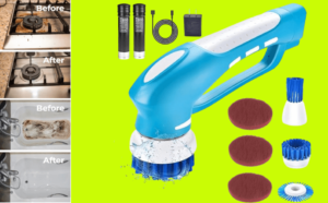 Cordless Electric Spin Scrubber for Bathroom and Kitchen – 6 Replaceable Waterproof Heads