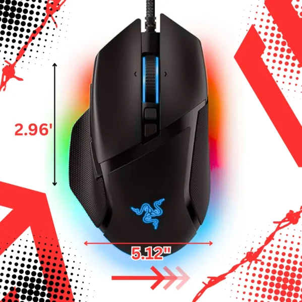 Razer Basilisk V3 – Customizable Ergonomic Gaming Mouse with Fast Optical Switches, 26K DPI Sensor, 11 Programmable Buttons, RGB Lights, HyperScroll Tilt Wheel – Black