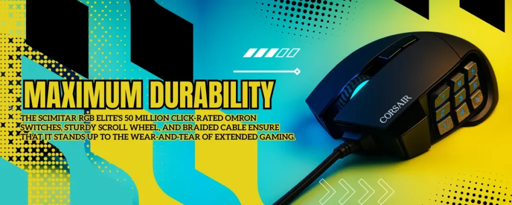 Corsair Scimitar RGB Elite gaming mouse with 17 programmable buttons and 18K DPI for MMO & MOBA