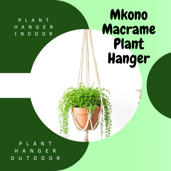 Mkono Macrame Plant Hanger 35 inch Indoor Outdoor Pot Holder