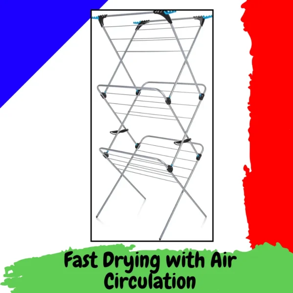 Foldable 3-Tier Drying Rack – Space-Saving Indoor Airer