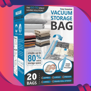 Vacuum Storage Bag Set (20-Pack) – Jumbo to Small with Pump