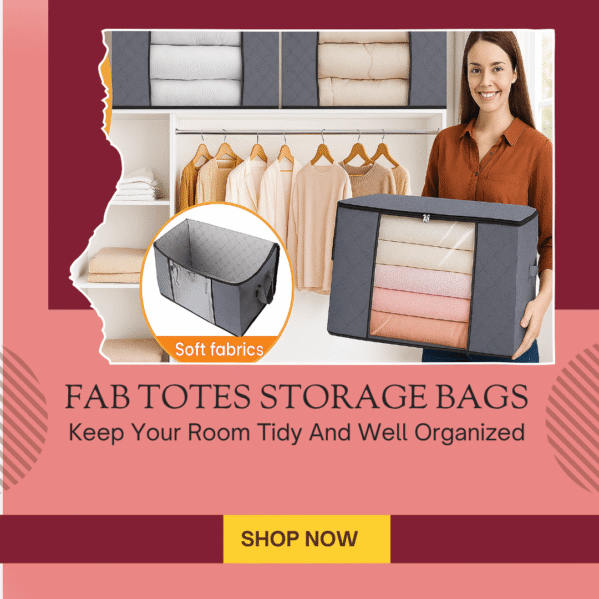 Fab Totes Clothes Storage Bags – 6 Pack Foldable Organizers