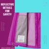 Close-up shot of zipper and hood details on the Lightweight Waterproof Rain Jacket for Girls
