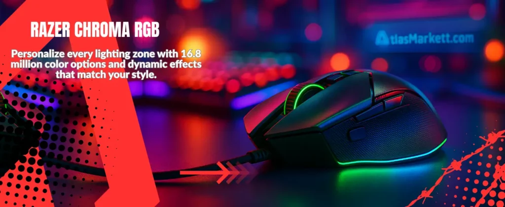 Basilisk V3 Gaming Mouse 26K DPI 11 Programmable Buttons HyperScroll Tilt Wheel RGB Lighting