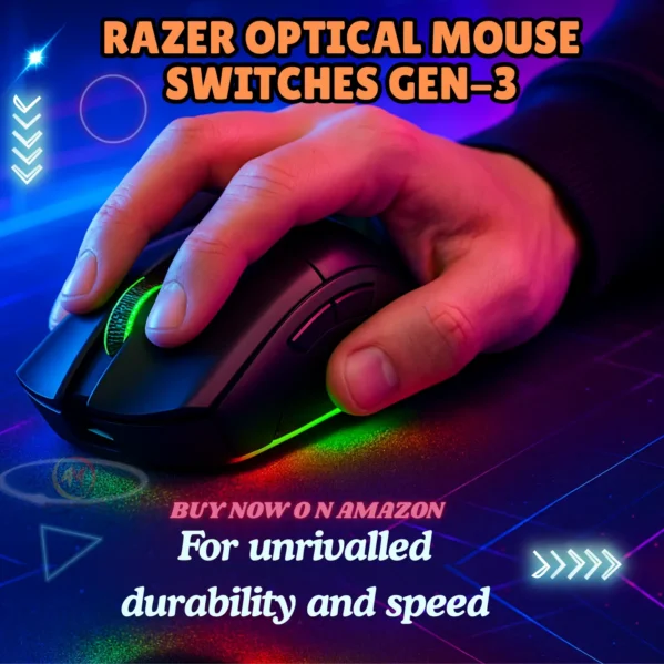 Razer Cobra Pro Wireless Gaming Mouse 30K DPI HyperSpeed – Displayed on Razer Mouse Dock Pro with wireless charging in action