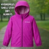 Lightweight Waterproof Rain Jacket for Girls worn by a young schoolgirl outdoors