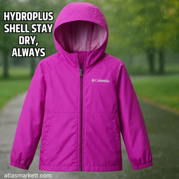 Lightweight Waterproof Rain Jacket for Girls worn by a young schoolgirl outdoors