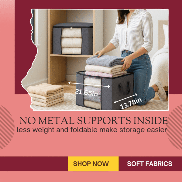 Fab Totes Clothes Storage Bags – 6 Pack Foldable Organizers