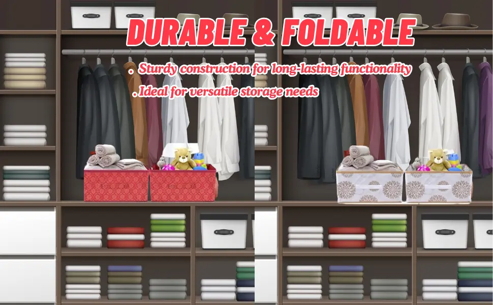 Foldable Storage Boxes Set of 6 for Wardrobe & Clothes