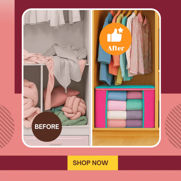 Fab Totes Clothes Storage Bags – 6 Pack Foldable Organizers