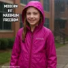 lastic cuffs and drop tail shown on the Lightweight Waterproof Rain Jacket for Girls