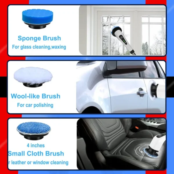 Leebein Cordless Spin Scrubber – 8 Heads 400RPM Waterproof