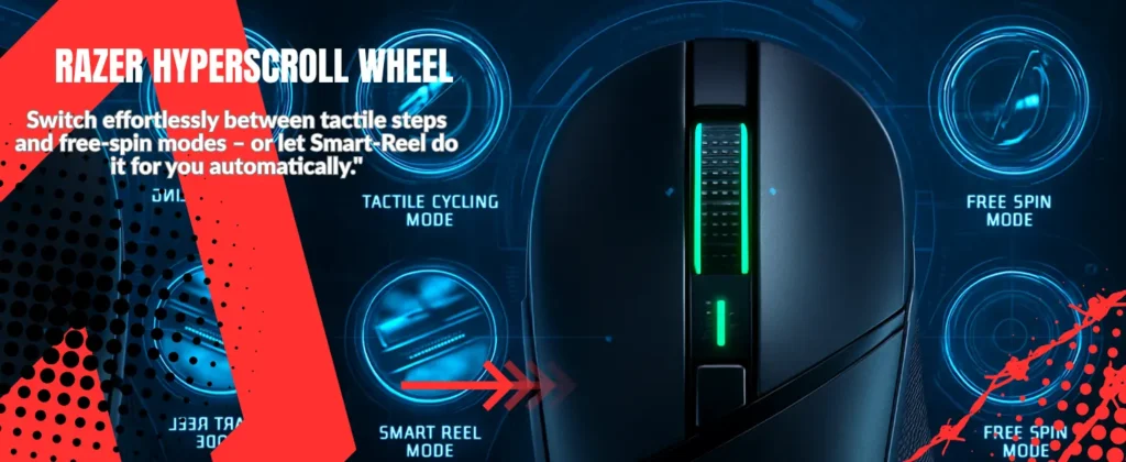 Basilisk V3 Gaming Mouse 26K DPI 11 Programmable Buttons HyperScroll Tilt Wheel RGB Lighting