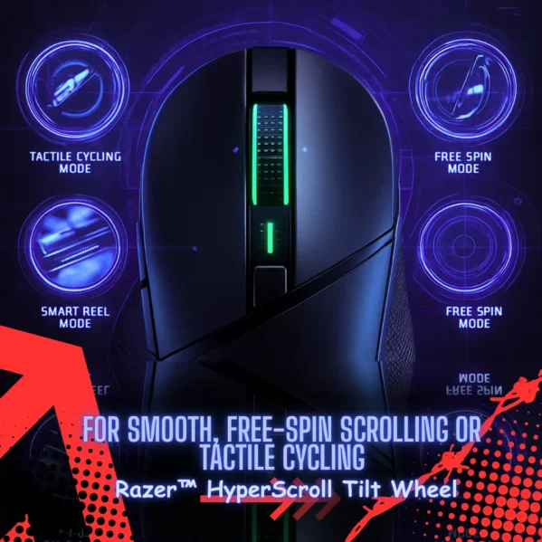 Basilisk V3 Gaming Mouse 26K DPI 11 Programmable Buttons HyperScroll Tilt Wheel RGB Lighting