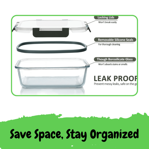24-Piece Glass Meal Prep Set – Airtight Oven & Freezer Safe