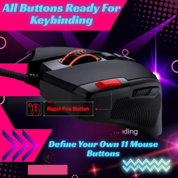 Redragon M612 Predator RGB Gaming Mouse 8000 DPI & 11 Programmable Buttons