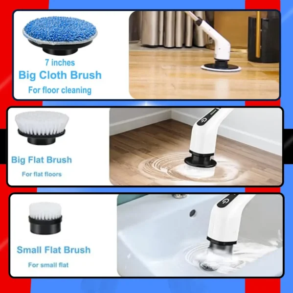 Leebein Cordless Spin Scrubber – 8 Heads 400RPM Waterproof