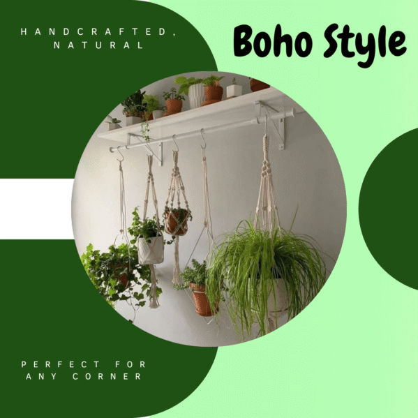 Mkono Macrame Plant Hanger 35 inch Indoor Outdoor Pot Holder
