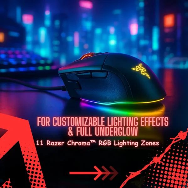 Basilisk V3 Gaming Mouse 26K DPI 11 Programmable Buttons HyperScroll Tilt Wheel RGB Lighting