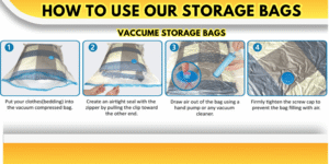 Vacuum Storage Bag Set (20-Pack) – Jumbo to Small with Pump