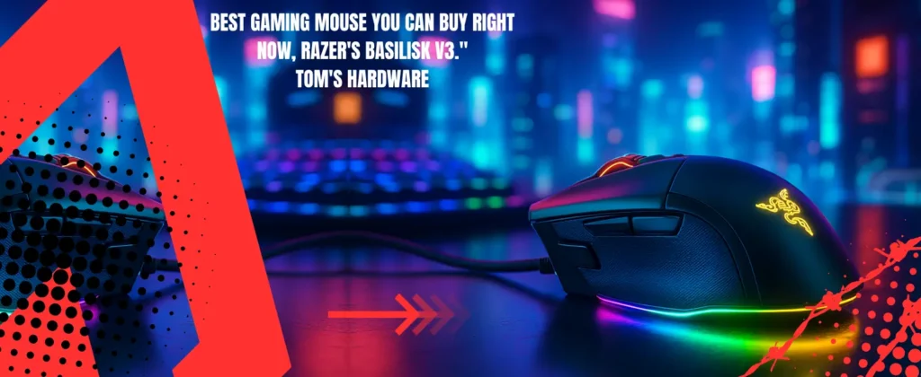 Basilisk V3 Gaming Mouse 26K DPI 11 Programmable Buttons HyperScroll Tilt Wheel RGB Lighting