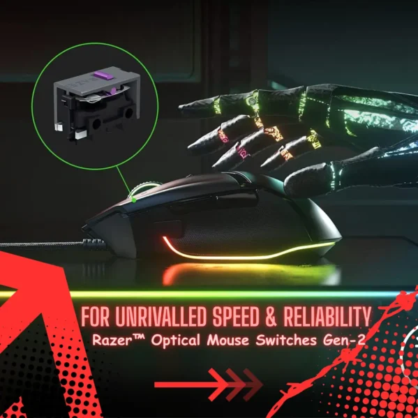 Basilisk V3 Gaming Mouse 26K DPI 11 Programmable Buttons HyperScroll Tilt Wheel RGB Lighting