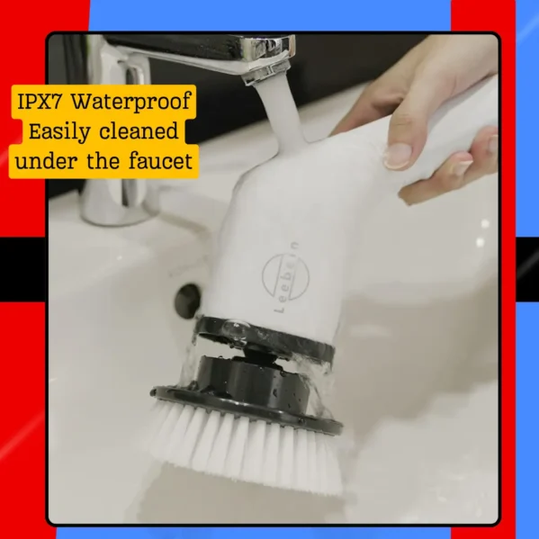 Leebein Cordless Spin Scrubber – 8 Heads 400RPM Waterproof