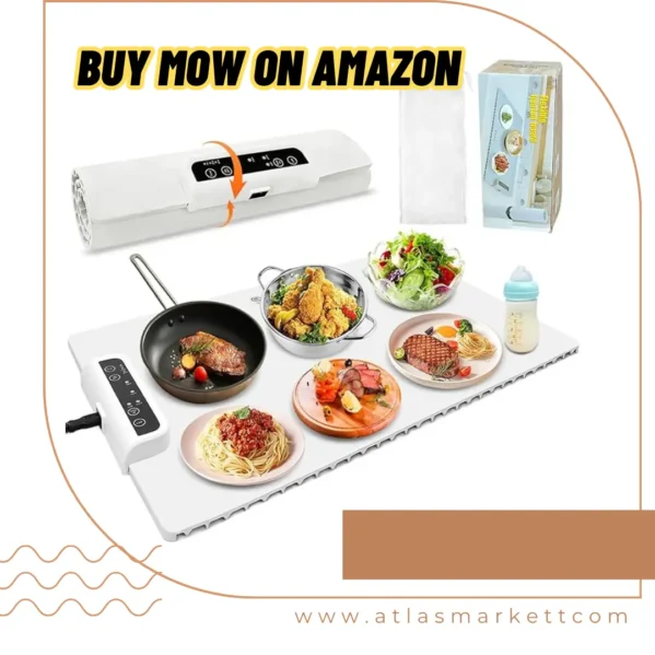 Electric Food Warmer 24x15 Large Silicone Warming Mat keeping multiple dishes hot