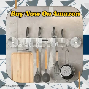 No-Drill Kitchen Wall Rack – Suction & Adhesive Mount holding knives and utensils
