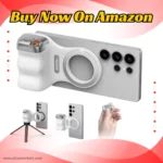 Magnetic Camera Grip with Wireless Shutter for iPhone & Android showing ergonomic grip design