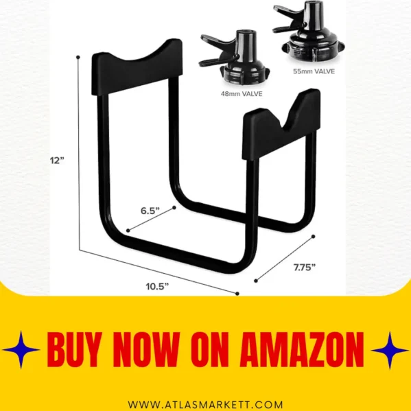 Stainless Steel Water Jug Stand with Dual Dispense Valves Fits 48mm & 55mm Caps