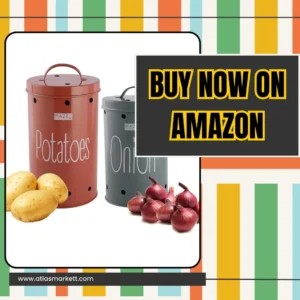Airtight Onion Potato Storage Jars Set Leak-Proof Stainless Steel on kitchen countertop