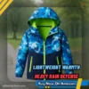 Kids Waterproof Rain Jacket Lightweight Hooded & Fleece Lined, perfect slim fit displayed for active outdoor wear