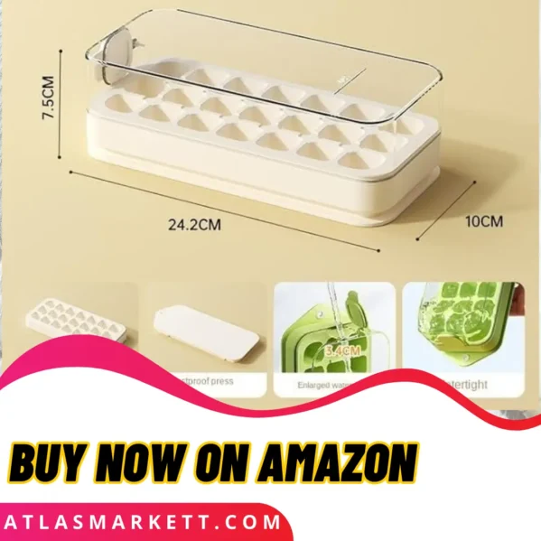 Ice Cube Tray with Lid & Bin | Easy Release BPA Free 21 Cubes – BPA free material safe for freezer use