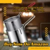 Mini Stainless Steel Deep Fryer Pot 1200ml with Basket side view showing long anti scald handle