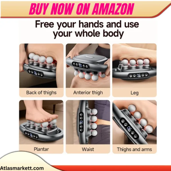 8-Head Massage Gun Deep Tissue Pain Relief Muscle Relax LED display showing speed levels