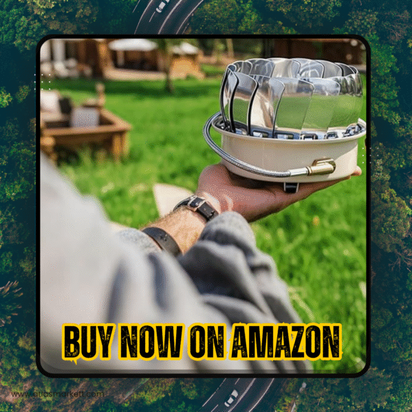 Windproof Camping Stove with Piezo Ignition Portable Gas Burner with extended 14 inch gas hose for safe outdoor use