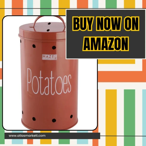 Airtight Onion Potato Storage Jars Set Leak-Proof Stainless Steel with onions and potatoes inside