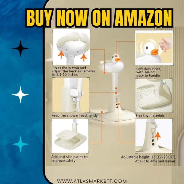 Baby Bath Tub with Adjustable Stand – Safe & Easy Setup hands-free bathing