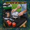 Windproof Camping Stove with Piezo Ignition Portable Gas Burner ideal for BBQ picnic hiking and emergency hot meals